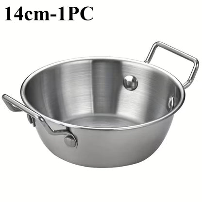 Stainless Steel Noodle Bowl with Handle - Ramen Soup Salad Bowl for Home, Camping, and Picnic - ShopHub
