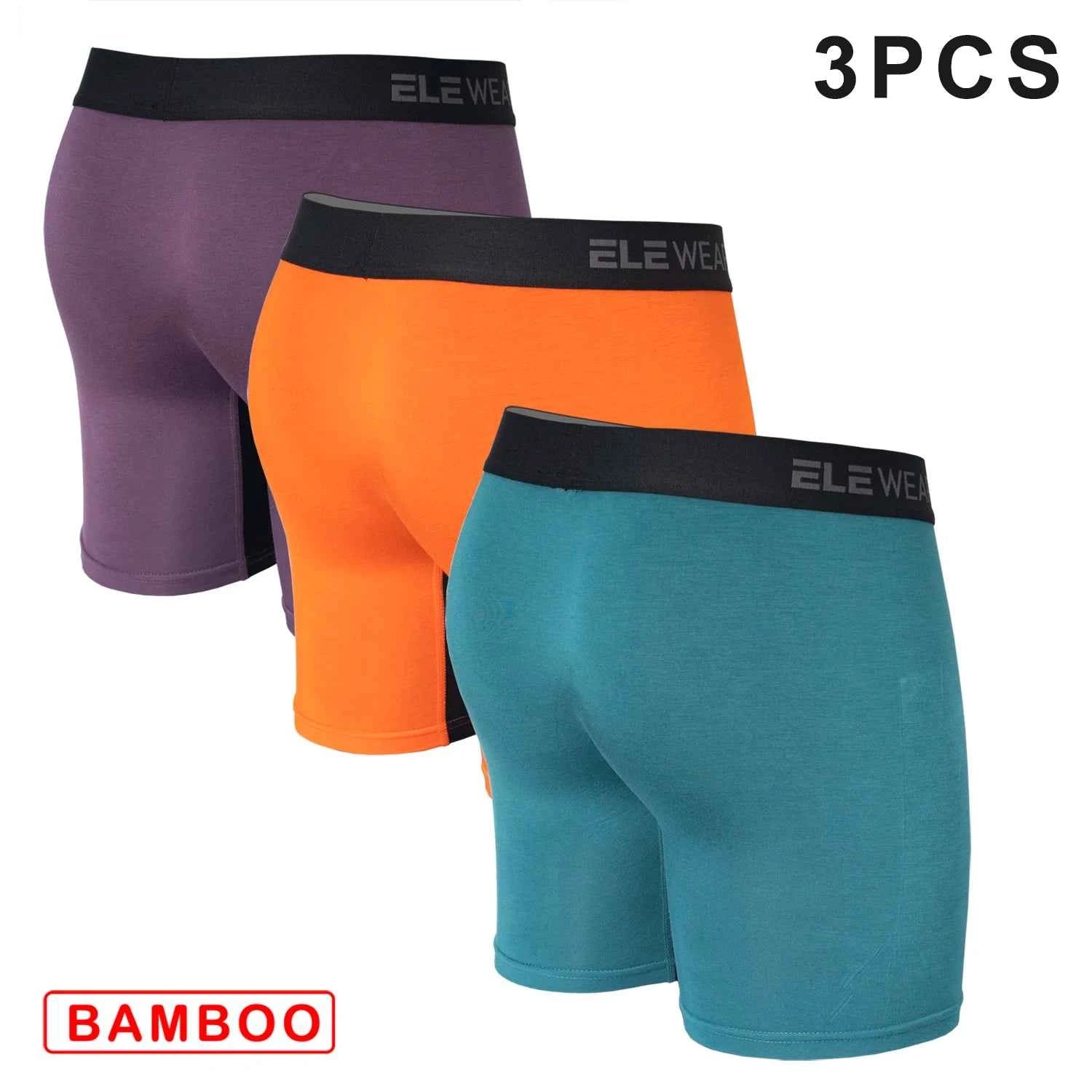 3 Pcs Bamboo Mens Underwear with Opening Breathable Boxershorts
