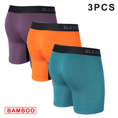 3 Pcs Bamboo Mens Underwear with Opening Breathable Boxershorts