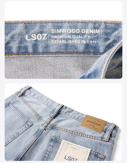 SIMWOOD Loose Straight 13.5oz 100% Cotton Washed Vintage Jeans