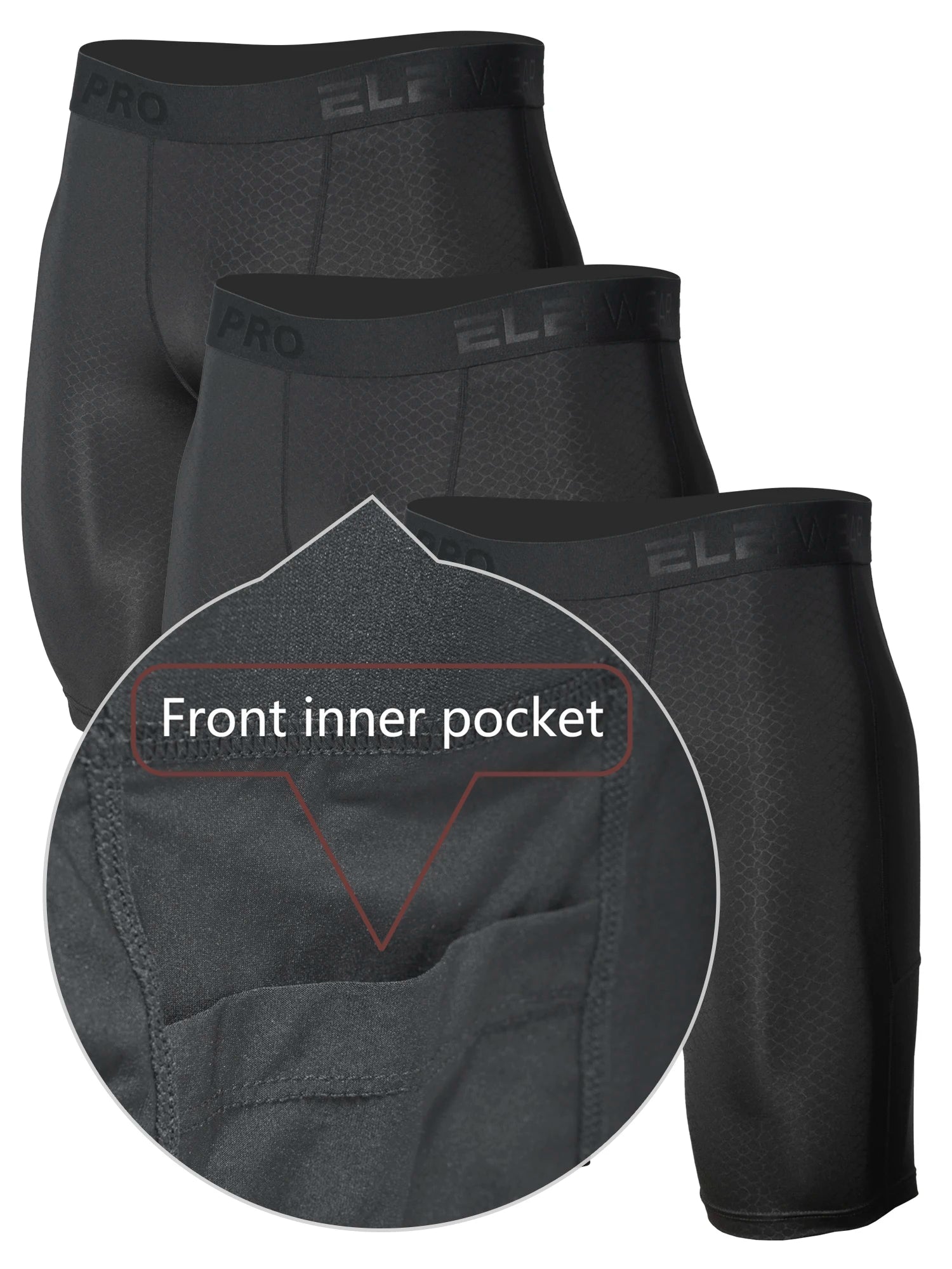 3pcs Men's Sports Underwear with Pockets - ShopHub