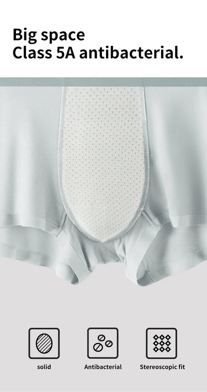 MiiOW 4Pcs Men's Silky Underwear Antibacterial Crotch Boxer Briefs - ShopHub