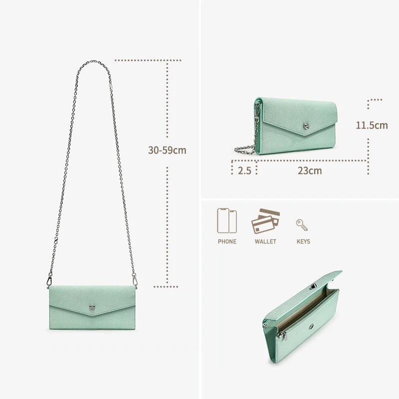 BAFELLI Genuine Leather Chain Wallet Bag