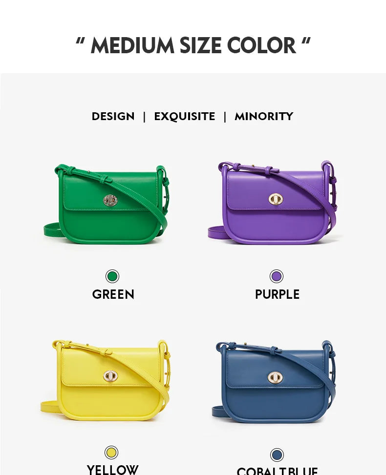 BAFELLI Leather Saddle Bag — Genuine Cow Leather Shoulder & Crossbody