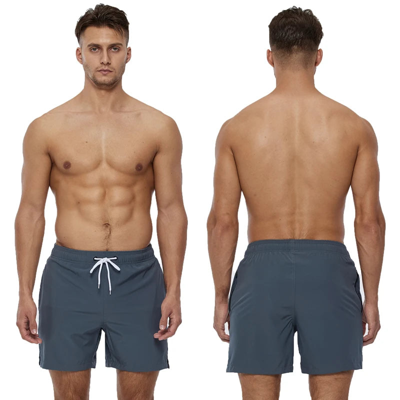 Men's classic polyester board shorts by ShopHub NZ featuring a comfortable fit and stylish design, ideal for beach or pool outings.