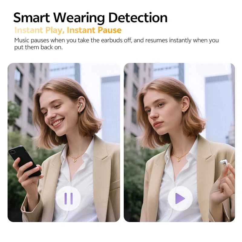 QCY MeloBuds N70 Wireless Earphones with Hybrid Adaptive ANC, Hi-Res Sound, and 50Hrs Battery Life