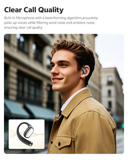 QCY Crossky R70 Wireless Headphones - Hi-Res Open-Ear Bluetooth 6.0 Earhooks with Bass Boost - ShopHub