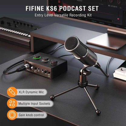 FIFINE Podcast Kit KS6: Elevate Your Audio Game with All-in-One Studio Quality