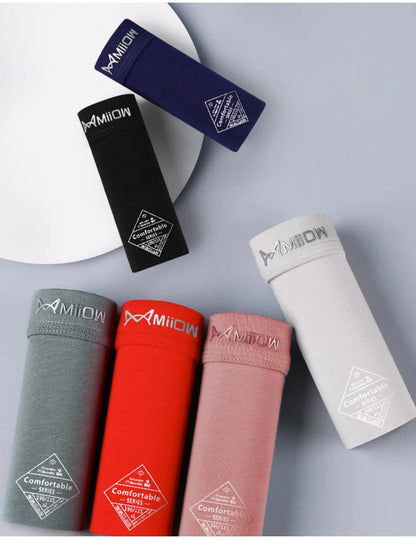 MiiOW Men's Antibacterial Boxer Briefs - 3Pcs Cotton Underwear with Graphene Technology - ShopHub