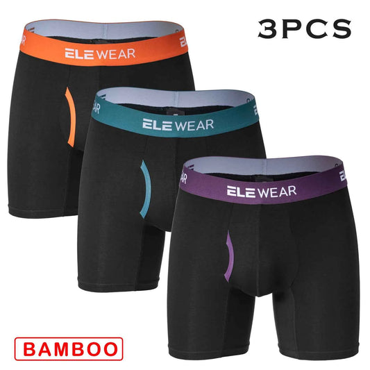 3 Pcs Bamboo Men's Underwear - Breathable Boxershorts with Opening