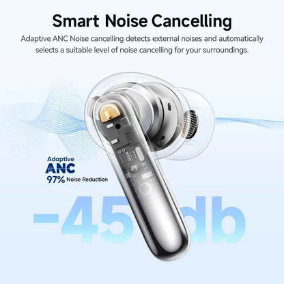QCY Melobuds N50 ANC Earphones with 6 Mics, AI Call Noise Cancellation, Bluetooth 5.4, and Dual Connection