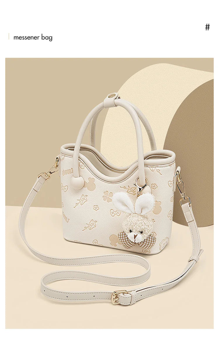 FOXER Women's Handbag PU Leather Cute Bucket Bag New Design Small Size Crossbody Bag Best Gift for Girlfriend Lover