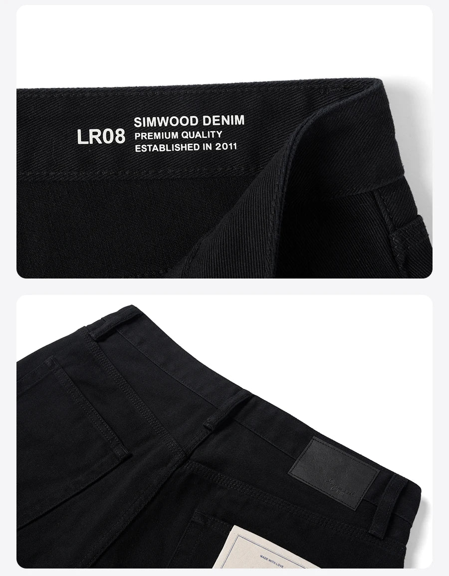 SIMWOOD 2026 Spring New Loose Relax 11.3oz Washed Vintage Jeans Men Plus Size Denim Trousers