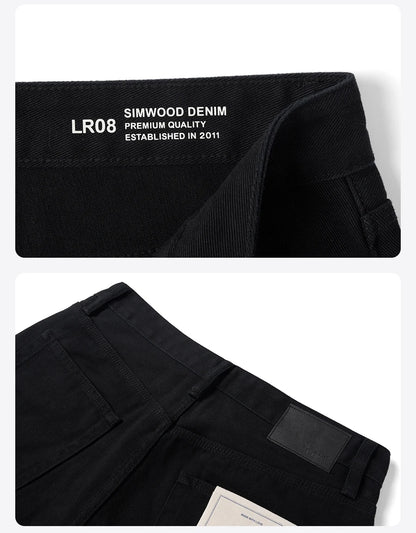 SIMWOOD 2026 Spring New Loose Relax 11.3oz Washed Vintage Jeans Men Plus Size Denim Trousers