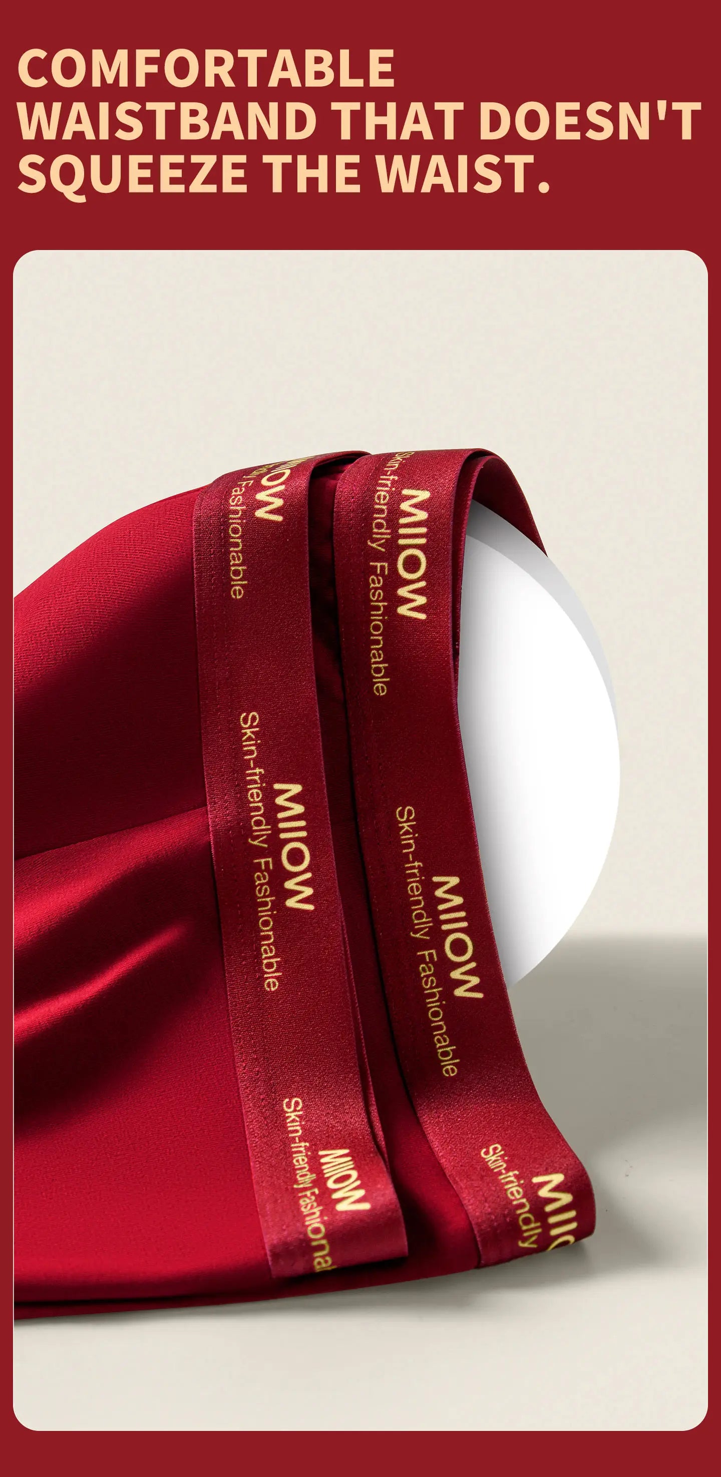 MiiOW 3Pcs Men's Antibacterial Cotton Boxers Lucky Red Breathable Underwear - ShopHub