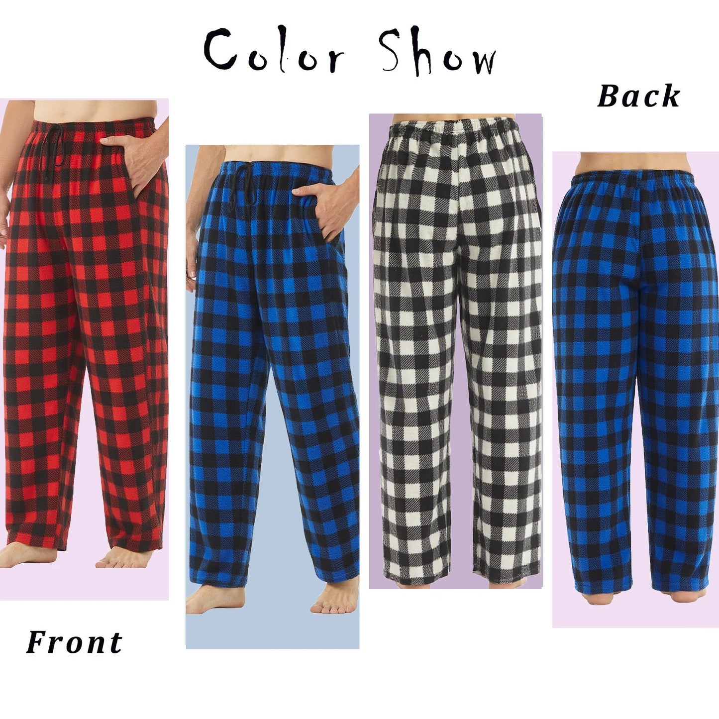 Cozy Comfort: Big & Tall Mens Pajama Pants - 2 Pack Fleece Plaid Loungewear