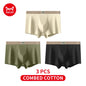 MiiOW 3Pcs Men's Cotton Underwear Antibacterial Breathable Crotch Soft Boxershorts - ShopHub