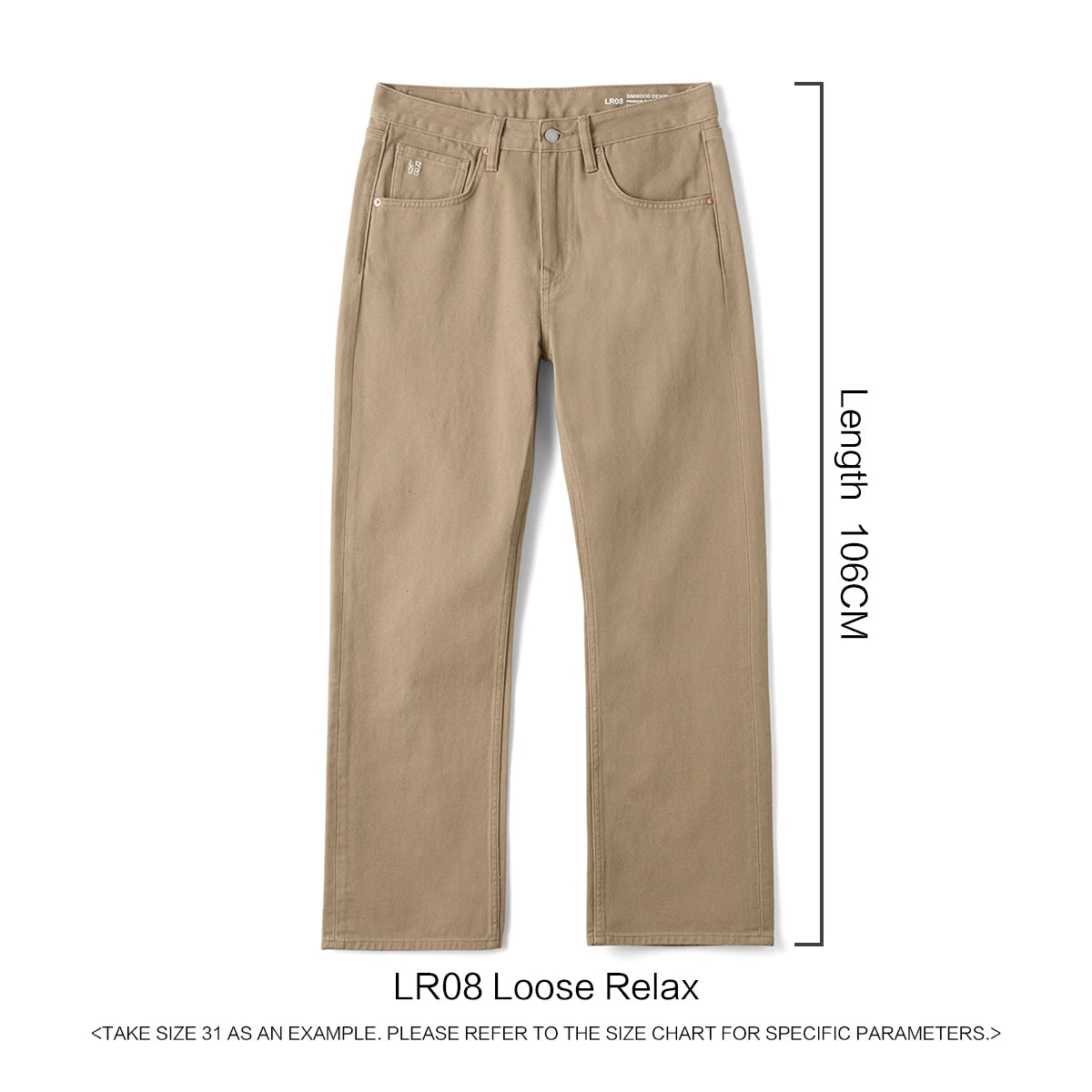 SIMWOOD 2026 Spring New Loose Relax 11.3oz Washed Vintage Jeans Men Plus Size Denim Trousers