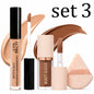 3pcs/Set Concealer + Contour Powder + Blending Puff