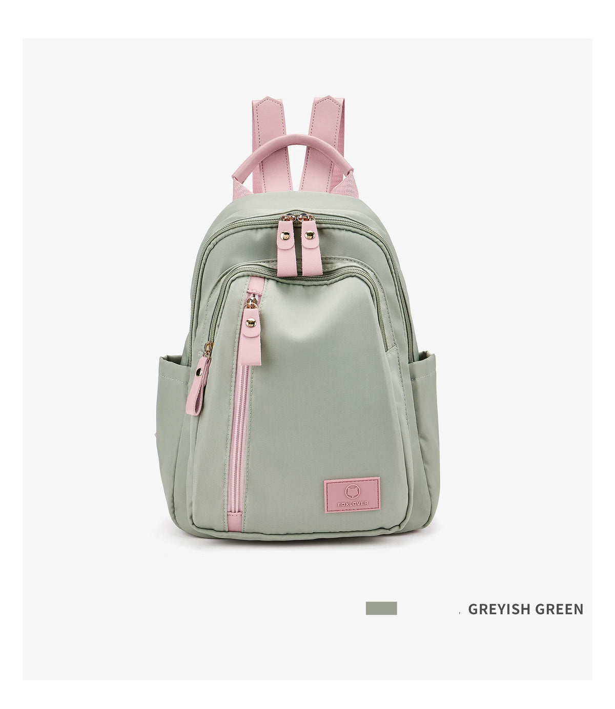 FOXER Women Fabric Backpack Lightweight Travel Shoulder Bag Ladies Multi‑pocket School Bag Casual Daily Female Rucksack