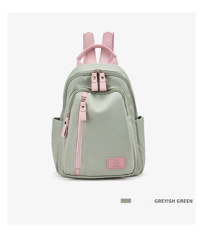 FOXER Women Fabric Backpack Lightweight Travel Shoulder Bag Ladies Multi‑pocket School Bag Casual Daily Female Rucksack