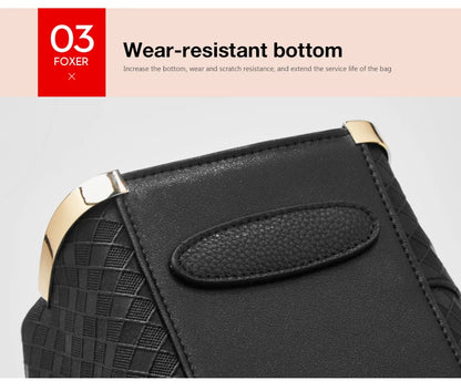 FOXER Genuine Leather Lady's Handbag Elegant Luxury Design Women Shoulder Bag Large Capacity Tote Bag Best Gift for Mom,Wife