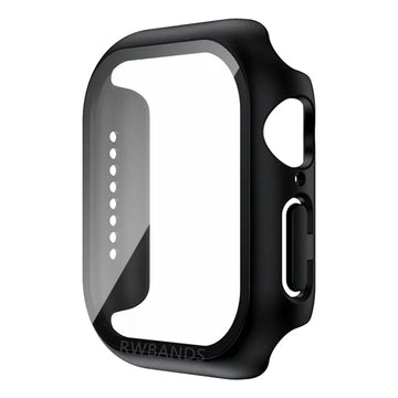 Habicare TWS protective case for Apple Watch Series 7, 8, and 9 45mm, showing a durable black cover on the watch.