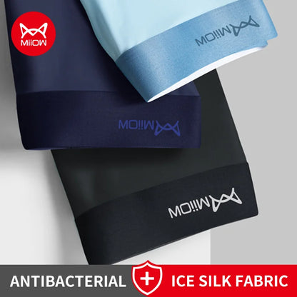 MiiOW Ice Silk Men's Boxershorts 3Pcs - Breathable Antibacterial Underwear - ShopHub