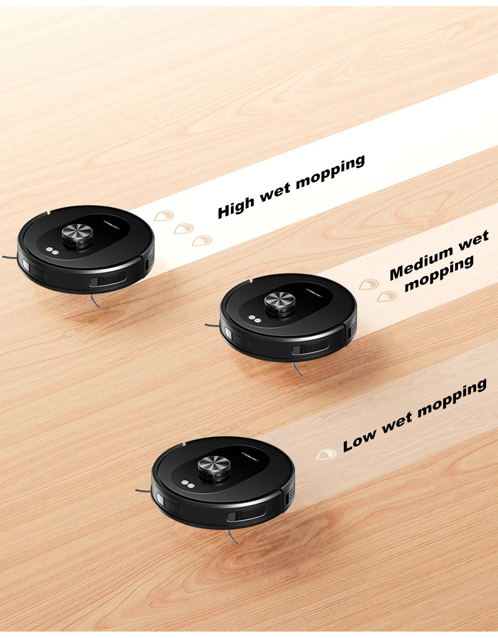 Liectroux T9 robot vacuum cleaner from ShopHub NZ cleaning hardwood floor with its sleek design and compact size.