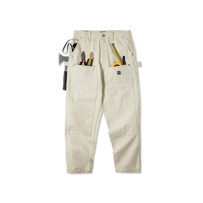 Maden Multi Pockets White Jeans
