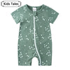 Kids Tales Summer Sprout Cotton-Stretch Double-Zip Romper