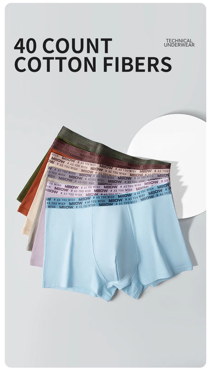 MiiOW Men's Antibacterial Cotton Underwear - 3Pcs Boxer Shorts - ShopHub