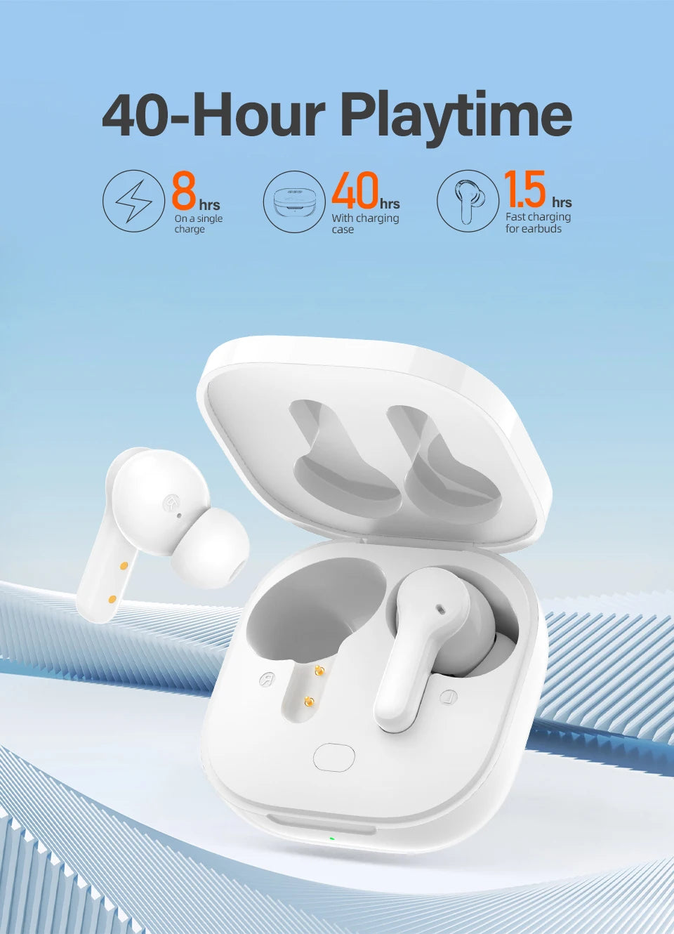 QCY T13 Wireless Earphones with 4 Mic ENC, HD Call, Stereo Sound, Touch Control, Long Standby 40Hrs - ShopHub