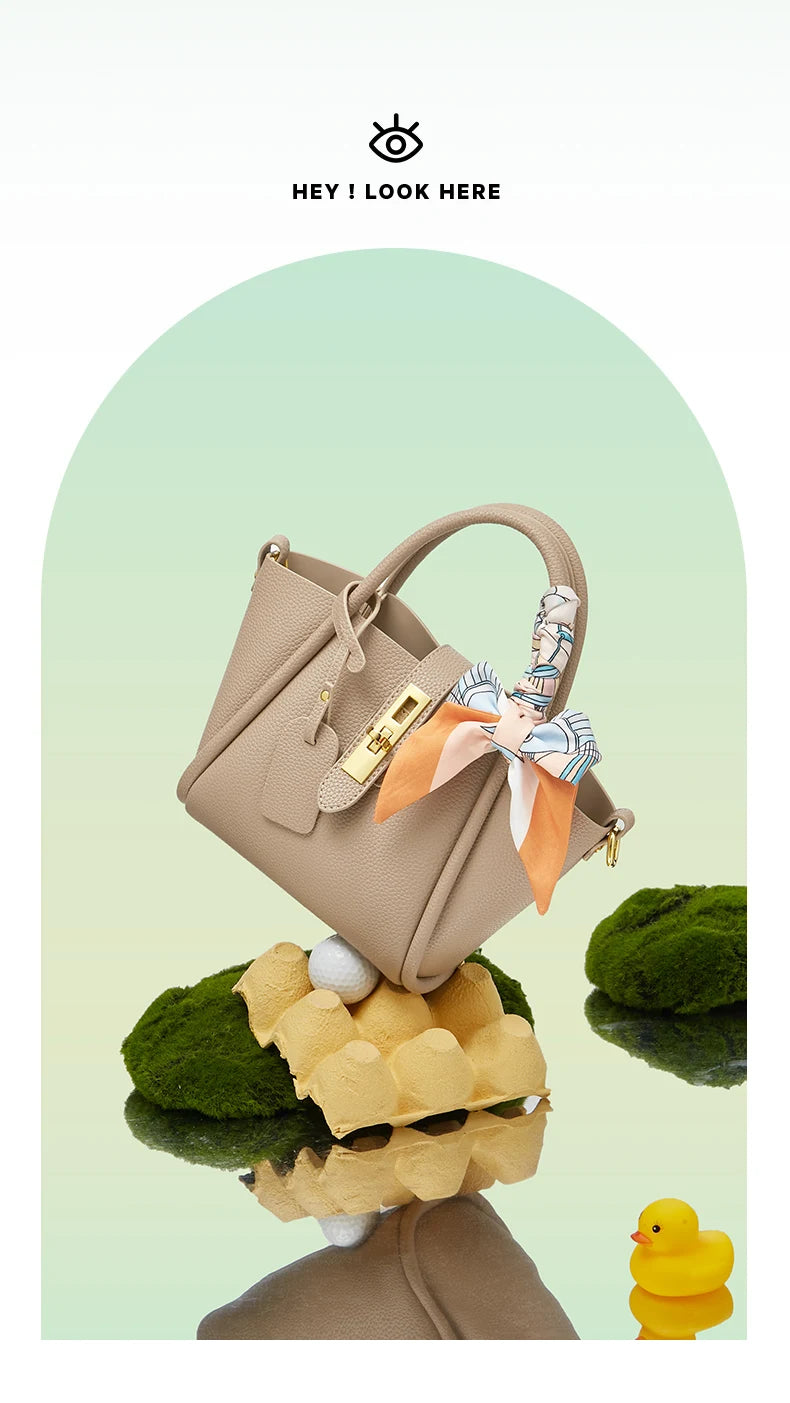 FOXER Women's Handbag Split Leather Shoulder Bag 2026 Fashion Lady Crossbody Bag Light Luxury Commuter Bucket Bag as Gift