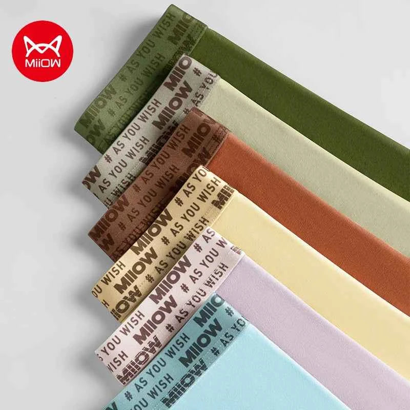 MiiOW 3Pcs Autumn Winter Cotton Men's Underwear 7A Antibacterial Crotch Men Panties Softness Skin-friendly Man Boxershorts Trunk