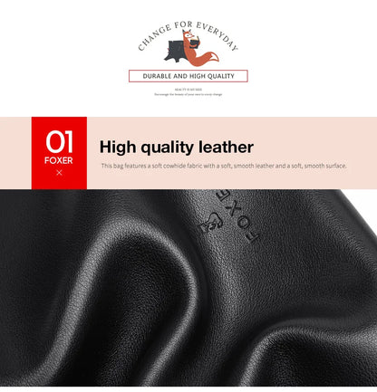 FOXER New Elegant Shoulder Bag for Women Luxury Designer Handbags Cowhide Leather Female Messenger Crossbody Bag Purse