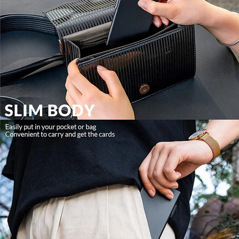 Rfid Credit Card Holder Smart Wallets Men ID Bank Cardholder Case Metal Thin Slim Pop Up Aluminium Minimalist Wallet Luxury Gift