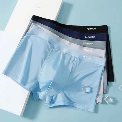 MiiOW 3Pcs Ice Silk Men Panties Graphene Antibacterial Men's Underwear Boxers Mens Underpants Breathable Summer Man Boxer Briefs