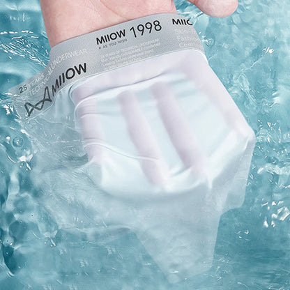 MiiOW Ice Silk Men Underwear - 3Pcs Ultra-thin Breathable Antibacterial Boxer Shorts - ShopHub