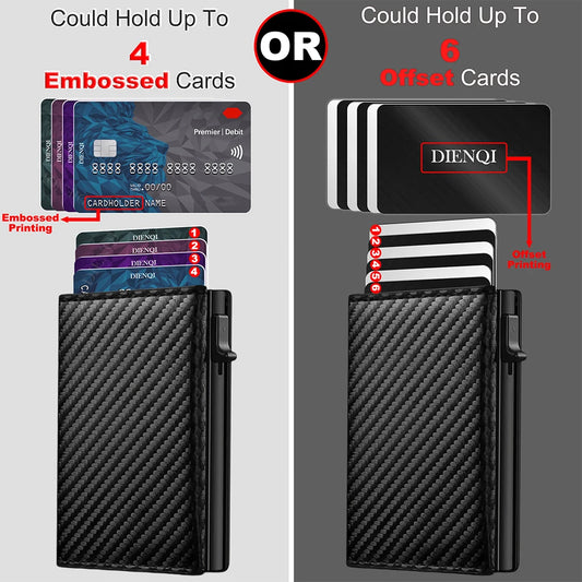 Rfid Credit Card Holder Mens Wallet Luxury Brand Bank Cardholder Cass Carbon Fiber Minimalist Walet Purse Smart Wallets for Men