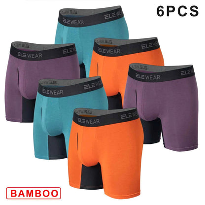 6 pcs Bamboo Men's Underwear - Breathable Boxershorts with Opening