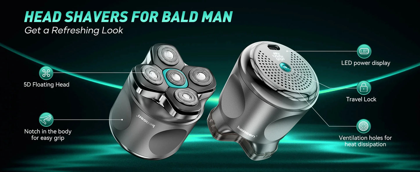 Kensen S31 Head Shaver for Bald Men 5D Magnetic Floating Head Razor