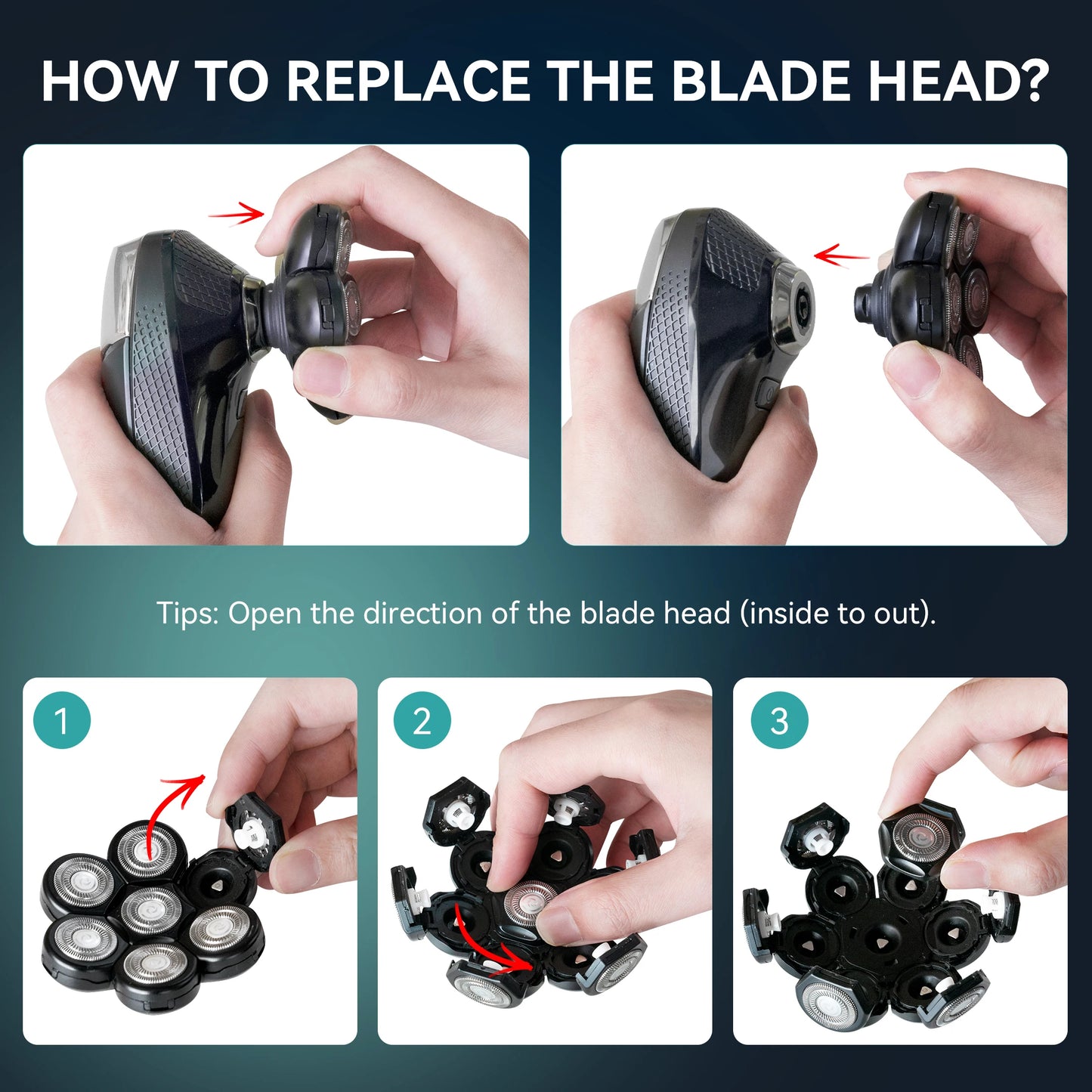 Kensen Razor Head Replacement Shaver Head