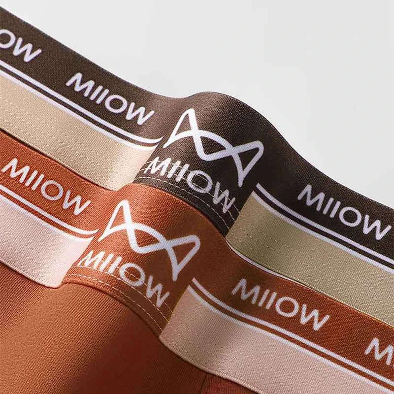 MiiOW 3Pcs Soft Cotton Men Underwear Boxershorts 10A Antibacterial Crotch Men's Panties Breathable Underpants Man Boxer Briefs