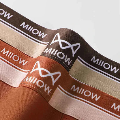 MiiOW 3Pcs Soft Cotton Men Underwear Boxershorts 10A Antibacterial Crotch Men's Panties Breathable Underpants Man Boxer Briefs