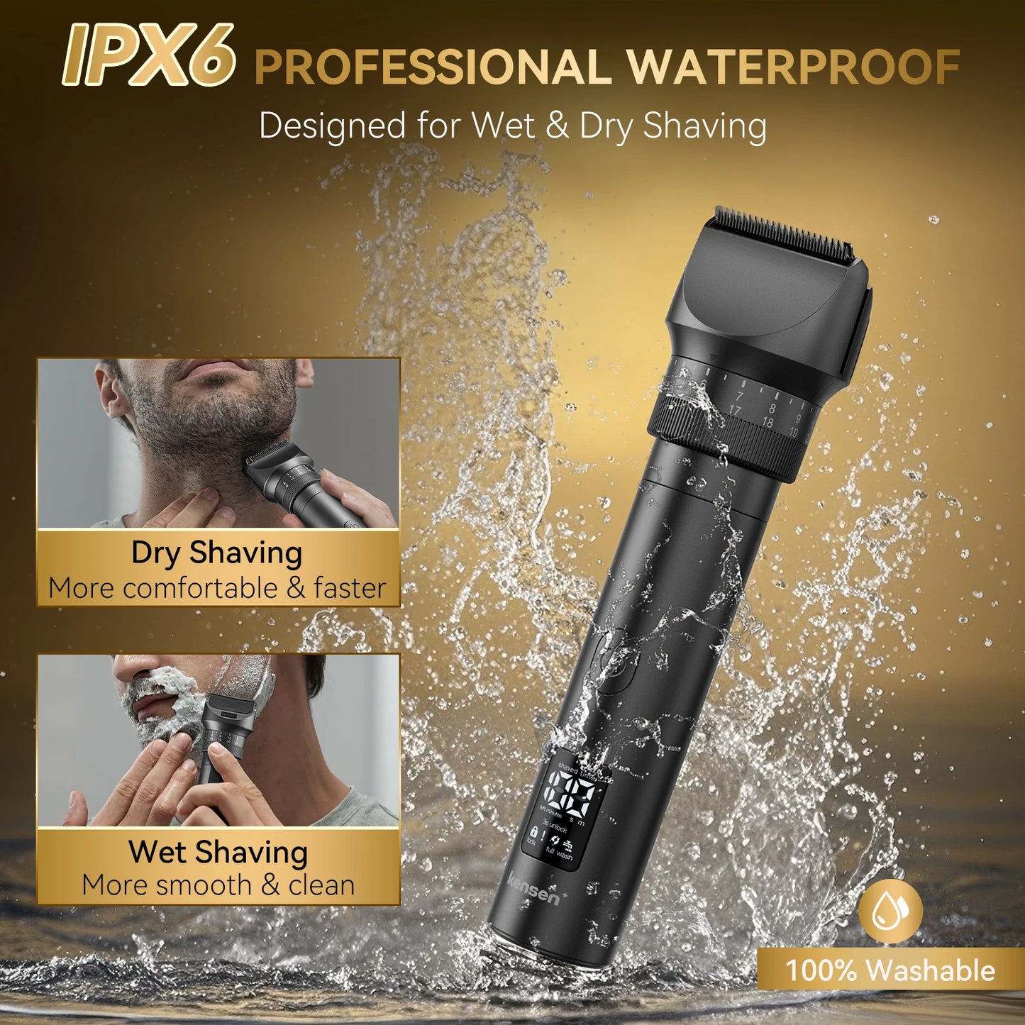 Kensen S29 Hair Trimmer for Men 2 in 1 Adjustable Hair Clipper Kit
