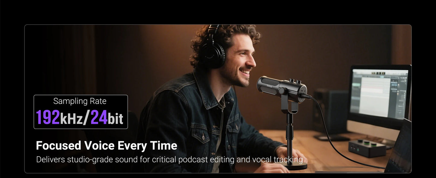 Elevate Your Sound Quality with the USB XLR Dynamic Podcast Microphone
