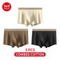 MiiOW 3Pcs Men's Cotton Underwear Antibacterial Breathable Crotch Soft Boxershorts - ShopHub