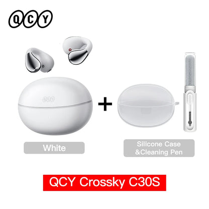 QCY Crossky C30S Wireless Earphones - Hi-Res LDAC Open Ear Clip-On Bluetooth 6.0 Sports Headphones with 40H Battery Life - ShopHub