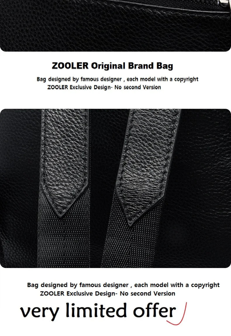 ZOOLER First Layer Genuine Leather Women Leather Backpack Black Travel Computer School Bags College Girl Hot#SC1728